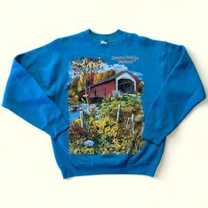 Vintage Covered Brodge Nature Crewneck